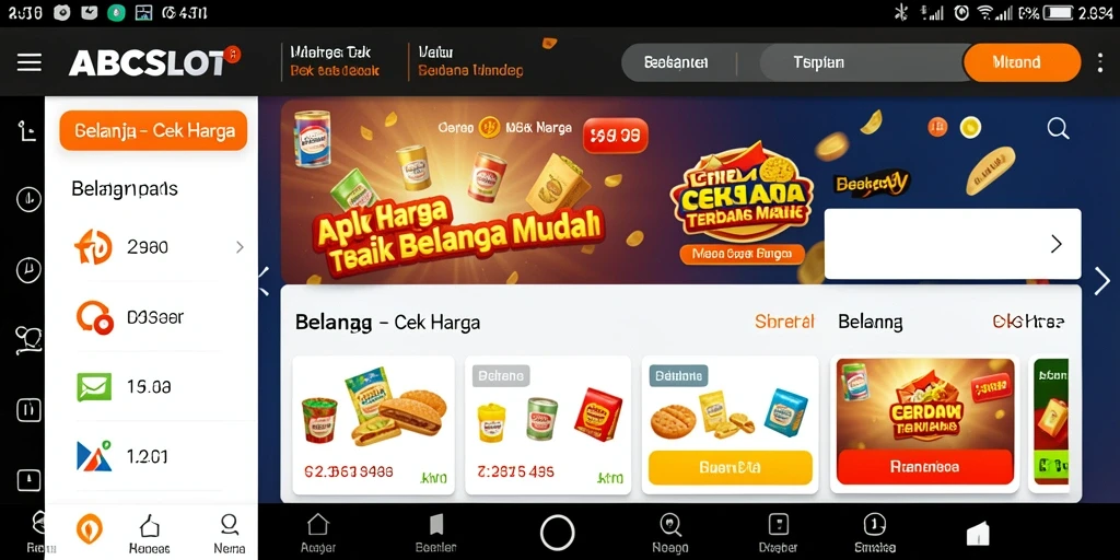 Antarmuka aplikasi Cek Harga ABCSLOT yang user-friendly dan informatif.