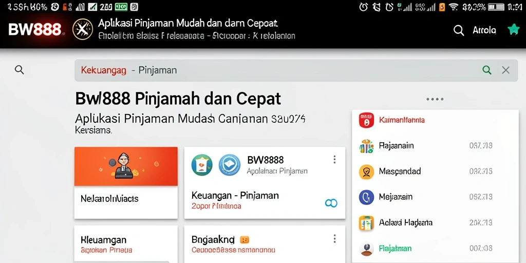 Tampilan antarmuka BW888 yang user-friendly dan sederhana untuk digunakan.