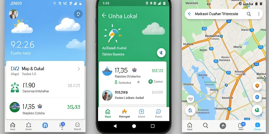 Tampilan antarmuka aplikasi Cuaca Lokal JIN69 yang informatif.