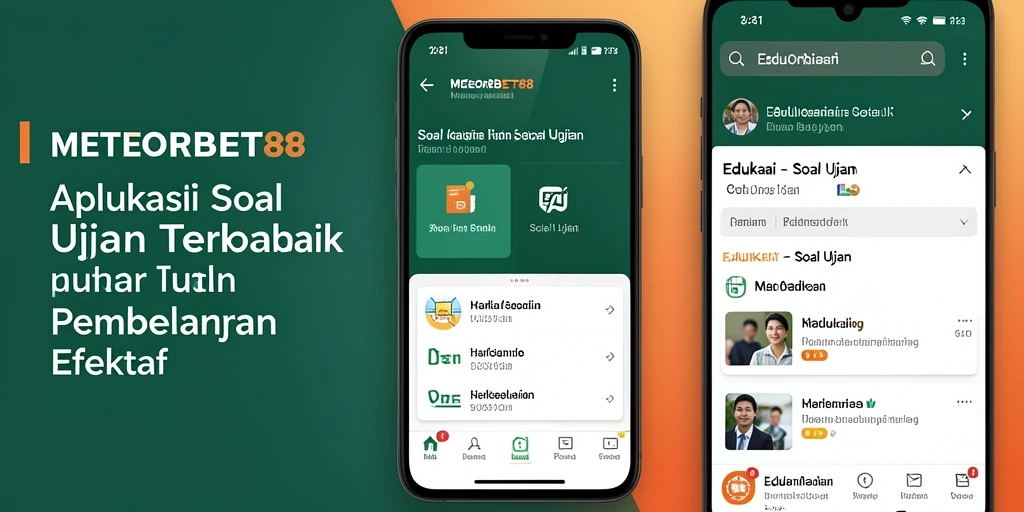 Antarmuka pengguna aplikasi METEORBET88 untuk Soal Ujian.