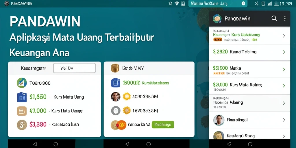 Antarmuka aplikasi PANDAWIN menampilkan kurs mata uang yang jelas dan informatif.